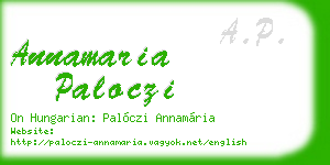 annamaria paloczi business card